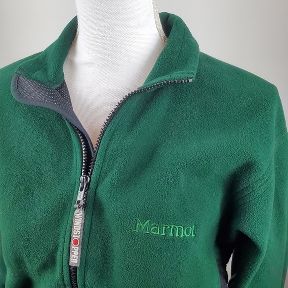 Marmot Women's Small Fleece Jacket Green Black - Picture 11 of 15